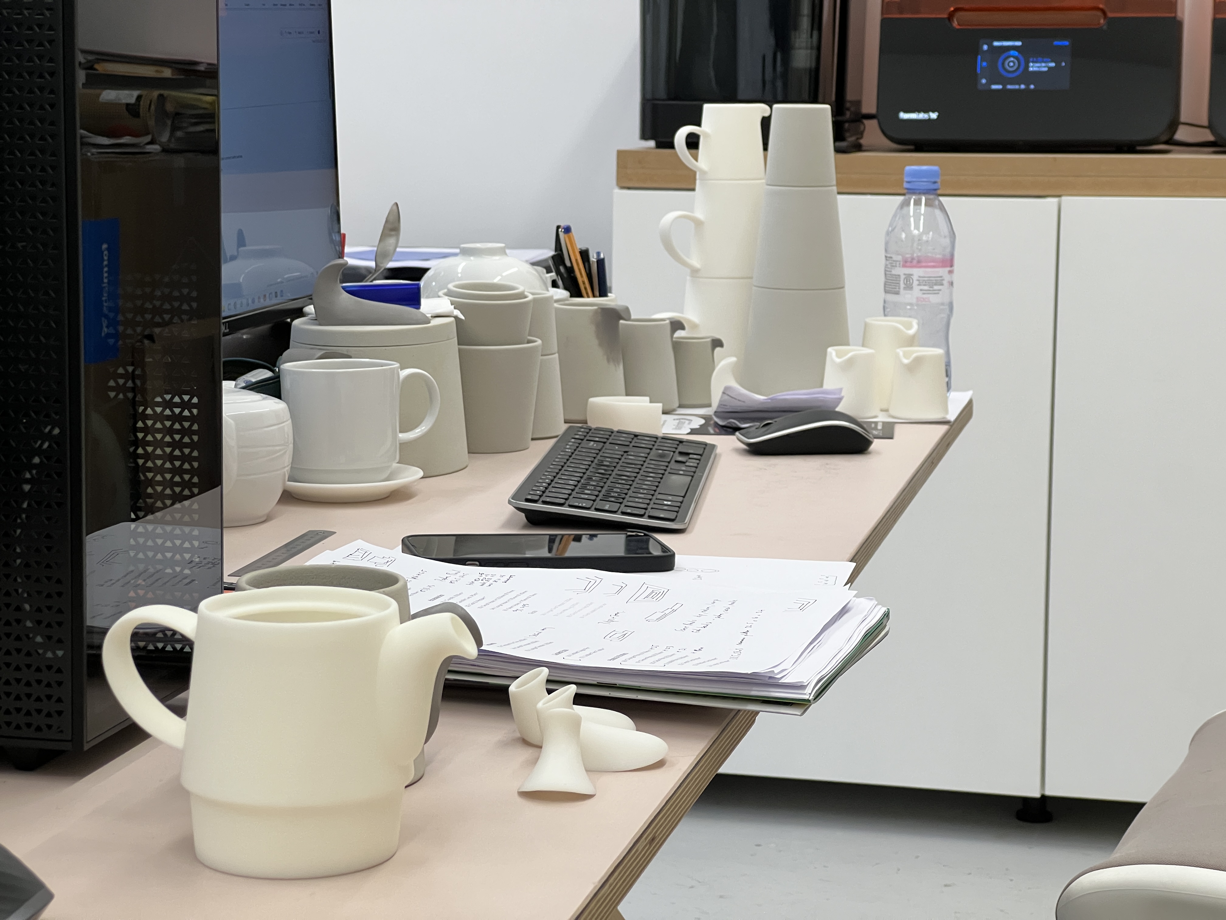Conic stacked mugs process photo