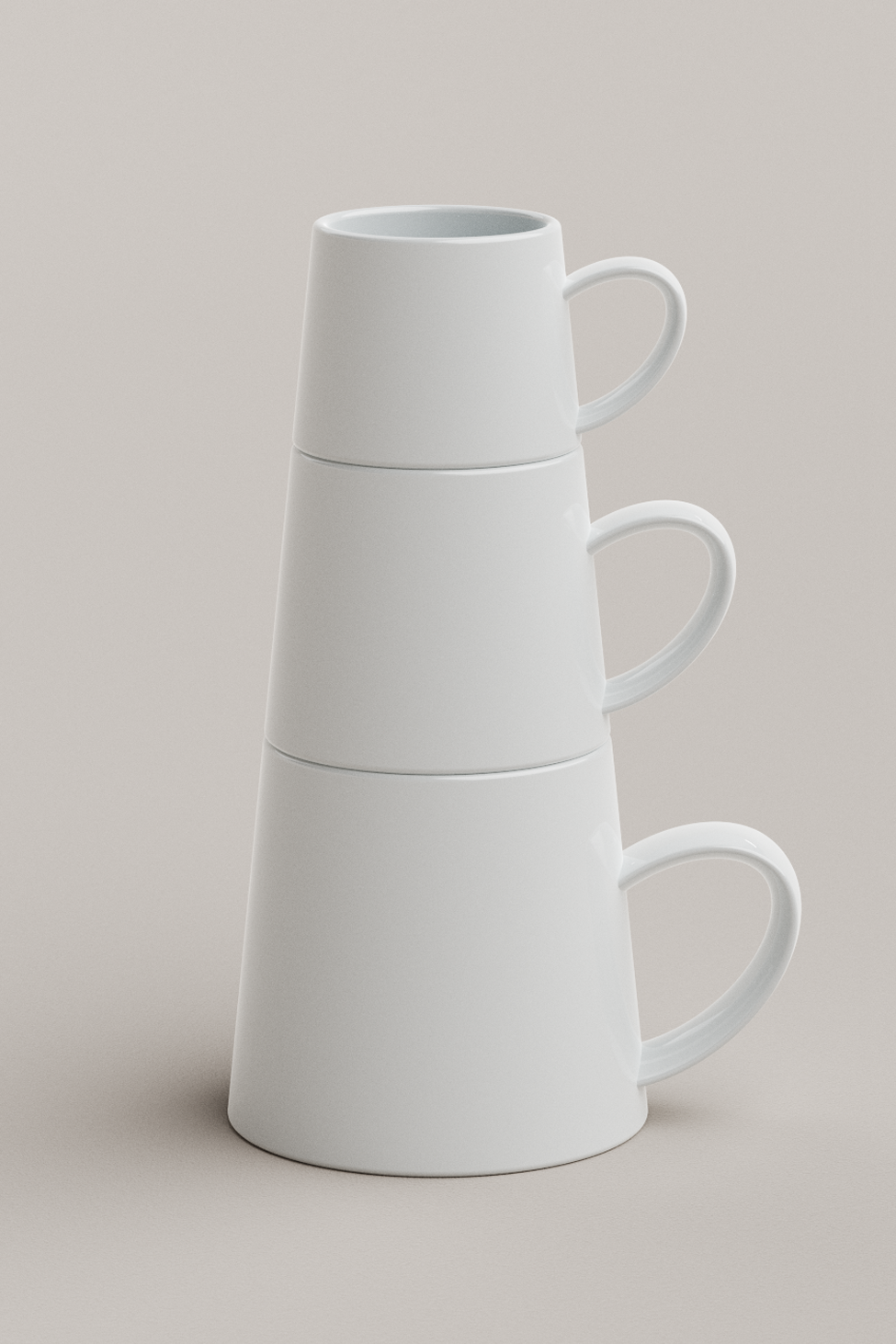 Stacked mugs portrait